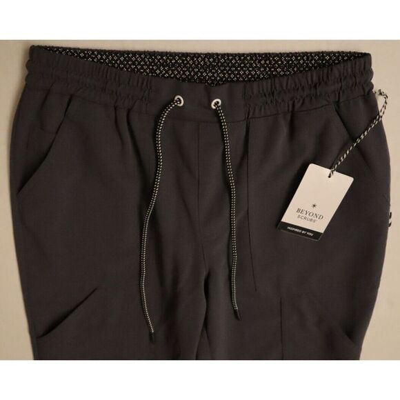 Beyond Scrubs 2002SB_T Women's Sz XS-T Pewter Black Joy Jogger Pants - Picture 3 of 9